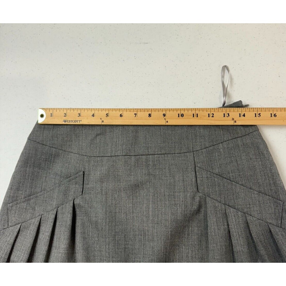 Lafayette 148 Women's Pleated Pockets Skirt A-Line Side Zipper Gray Size 4 - Picture 6 of 12